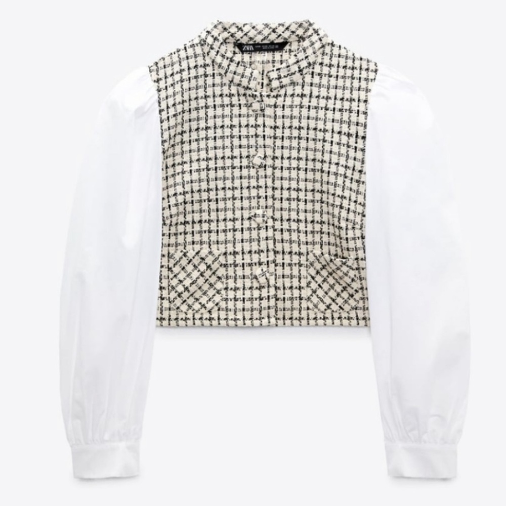 ZARA Combination Textured Top